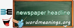 WordMeaning blackboard for newspaper headline